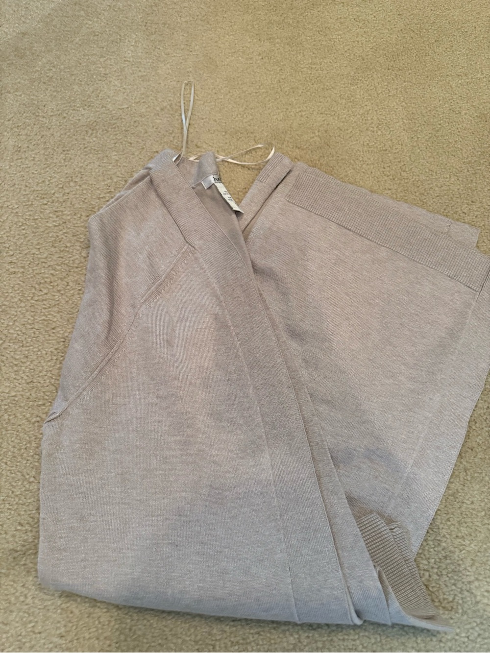 Light Taupe Knit Wrap Cardigan